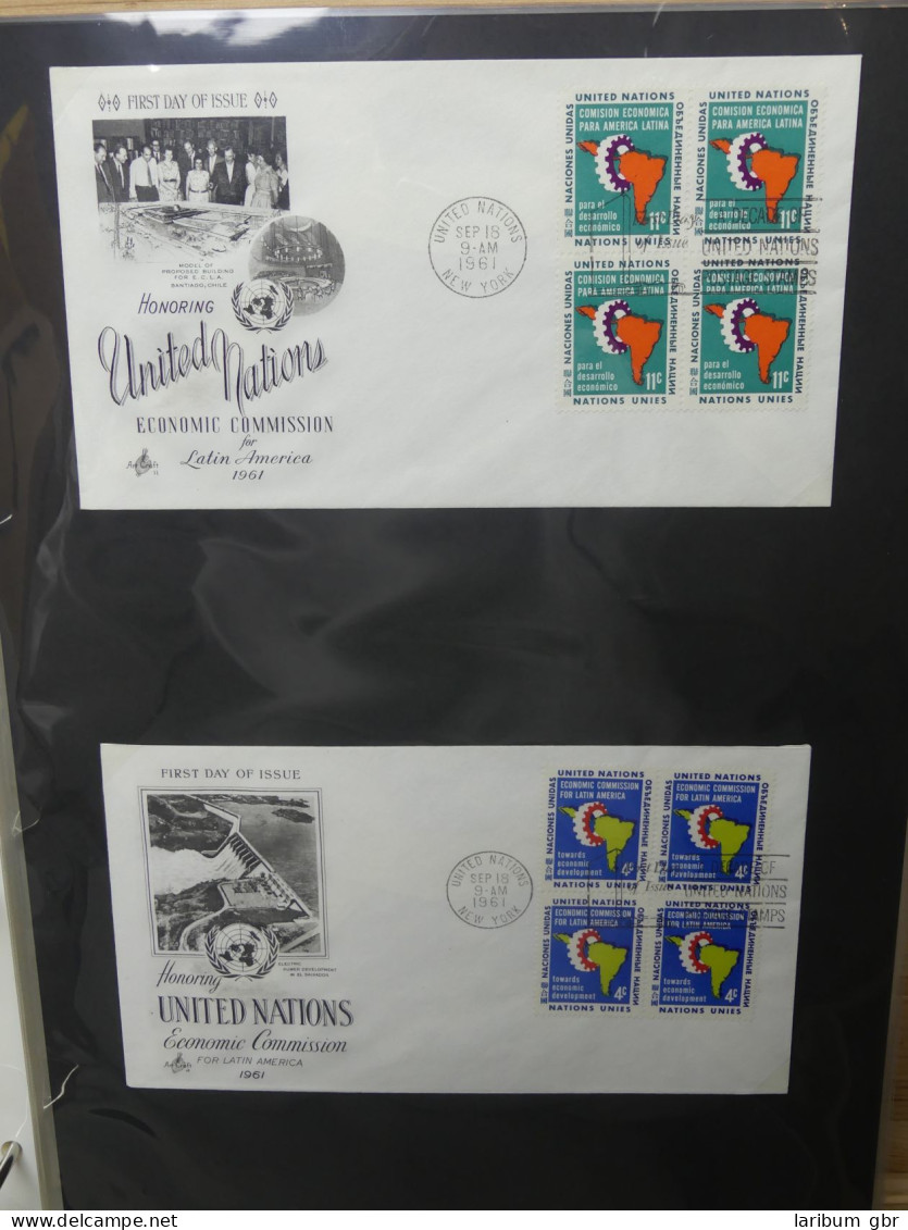 Vereinte Nationen New York FDCs ab 1951 besammelt im Ring Binder #LY662