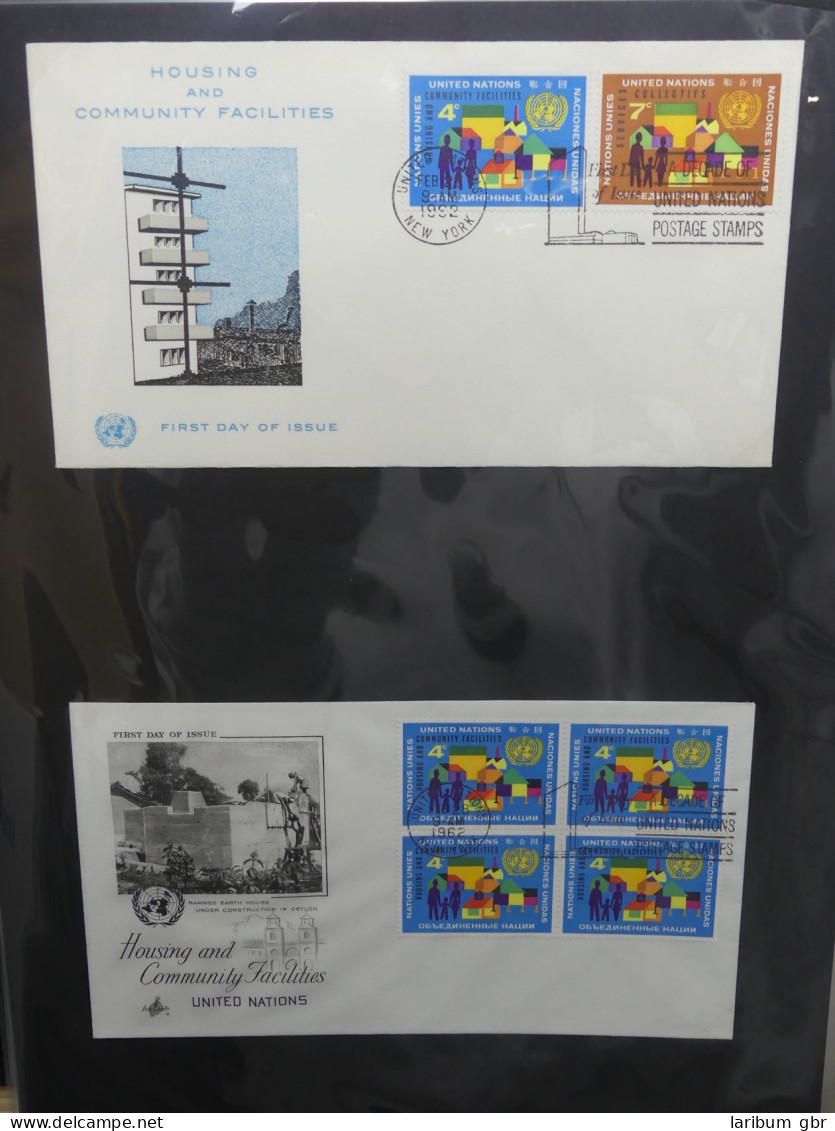 Vereinte Nationen New York FDCs ab 1951 besammelt im Ring Binder #LY662