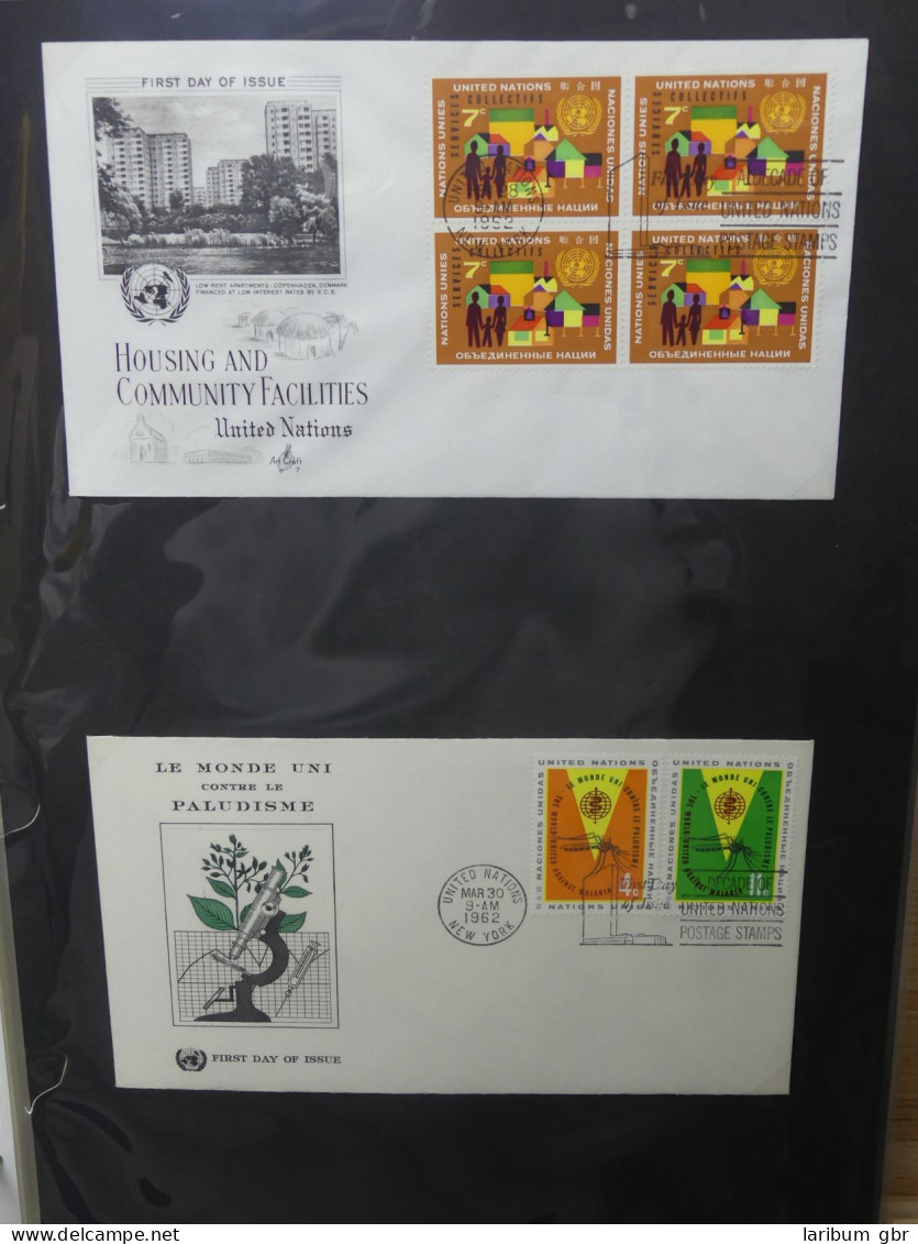 Vereinte Nationen New York FDCs ab 1951 besammelt im Ring Binder #LY662