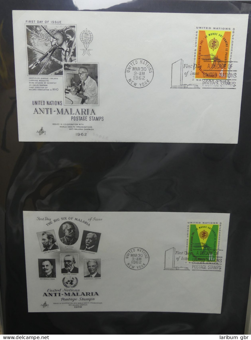 Vereinte Nationen New York FDCs ab 1951 besammelt im Ring Binder #LY662