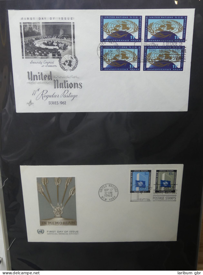 Vereinte Nationen New York FDCs ab 1951 besammelt im Ring Binder #LY662