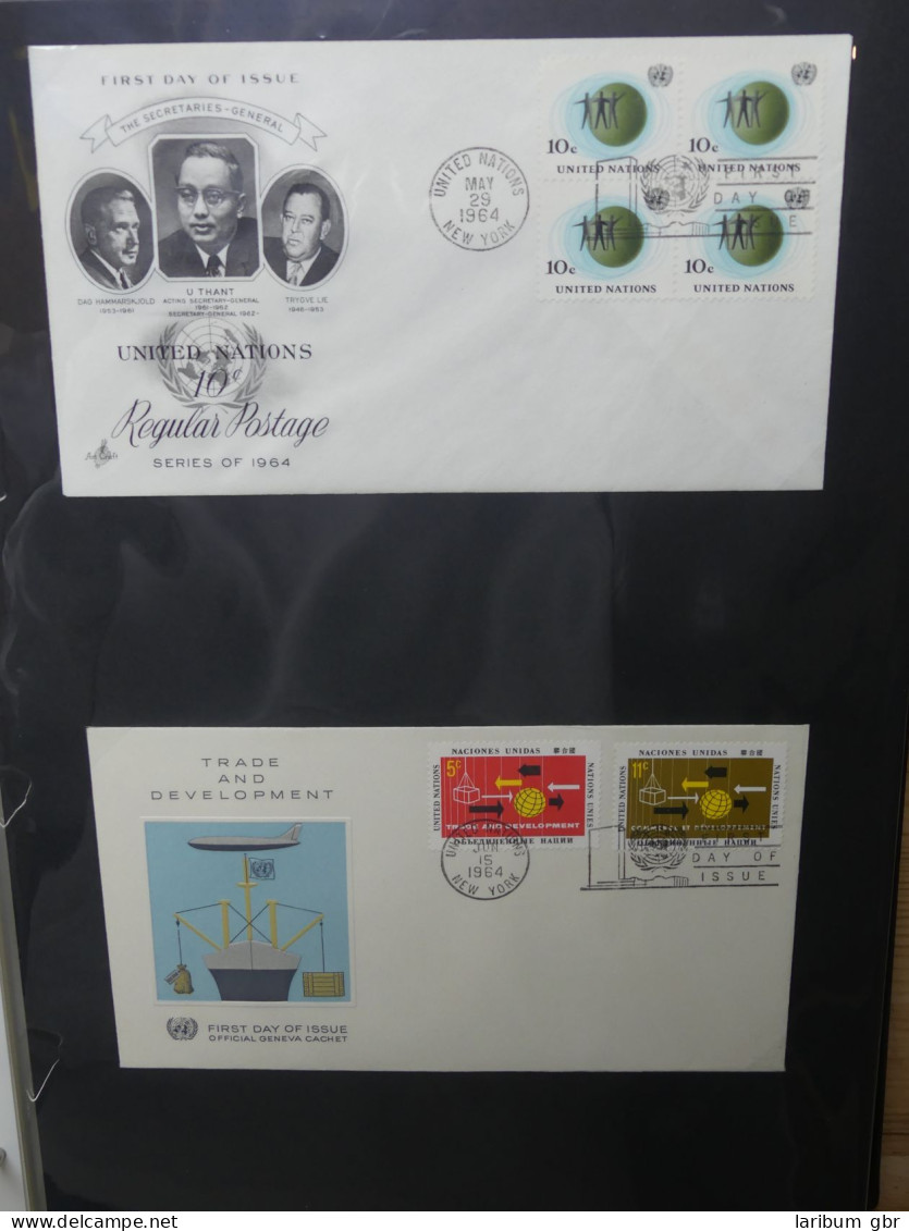 Vereinte Nationen New York FDCs ab 1951 besammelt im Ring Binder #LY662