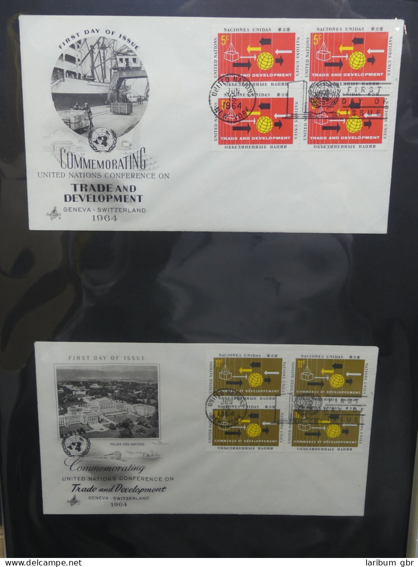 Vereinte Nationen New York FDCs ab 1951 besammelt im Ring Binder #LY662