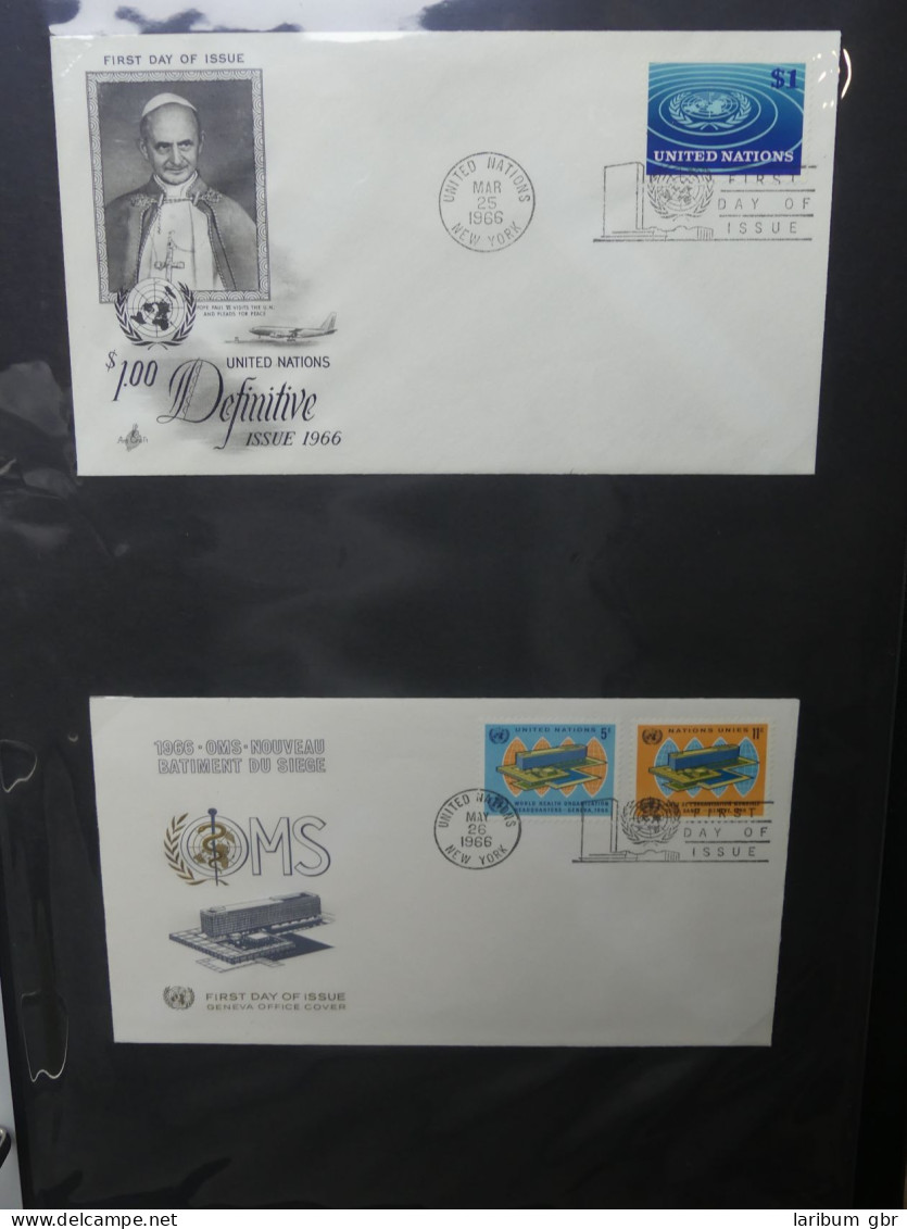 Vereinte Nationen New York FDCs ab 1951 besammelt im Ring Binder #LY662