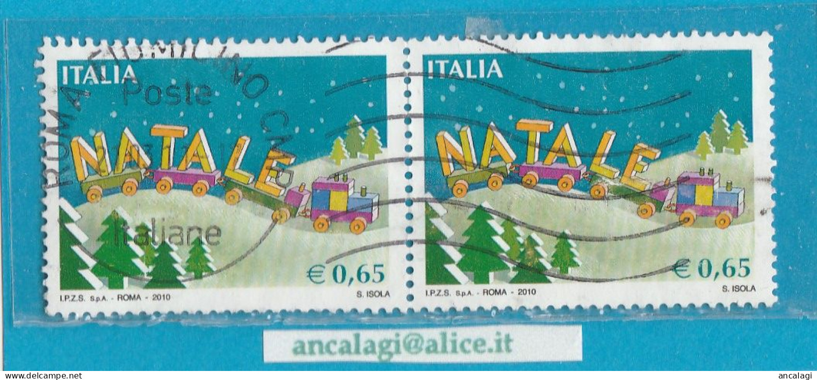 USATI ITALIA 2010 - Ref.1178A "NATALE" 1 Val. In Coppia - - 2001-10: Oblitérés