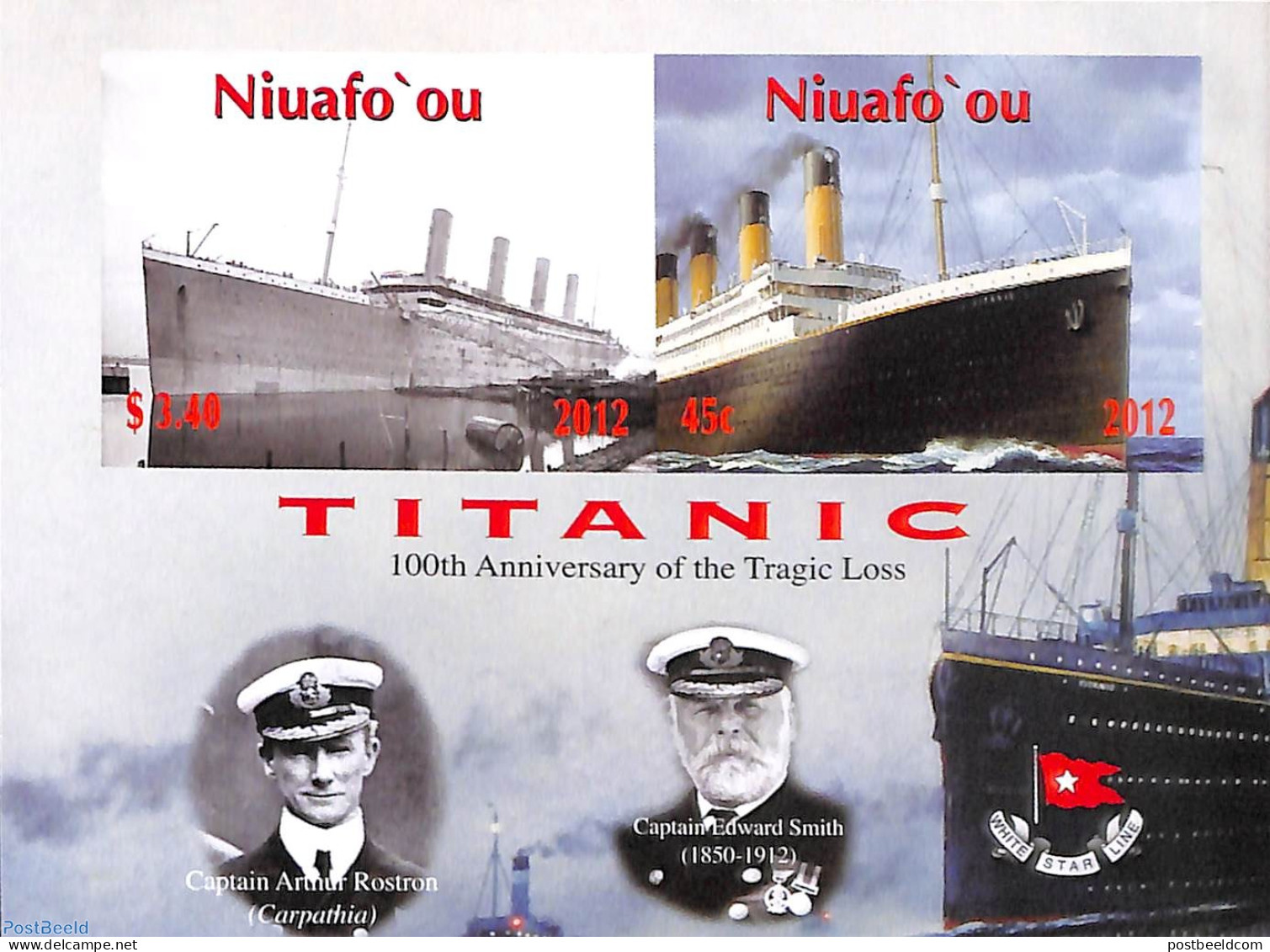 Niuafo'ou 2012 Titanic S/s, Mint NH, Transport - Ships And Boats - Titanic - Barcos