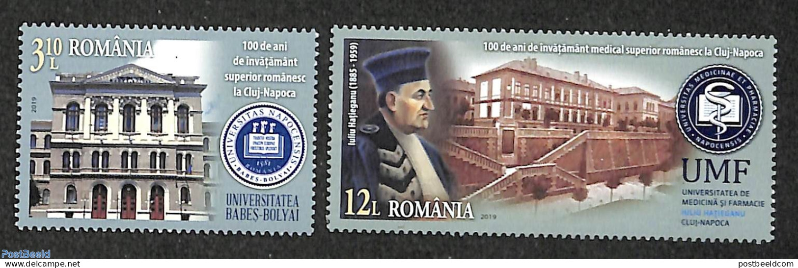 Romania 2019 Medical University 2v, Mint NH, Health - Science - Health - Education - Neufs