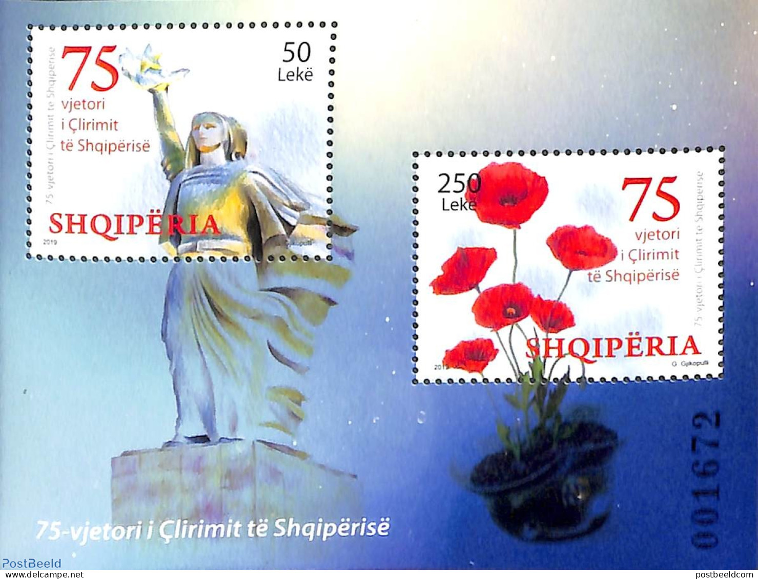 Albania 2020 75 Years Liberation S/s, Mint NH, History - Nature - World War II - Flowers & Plants - WO2