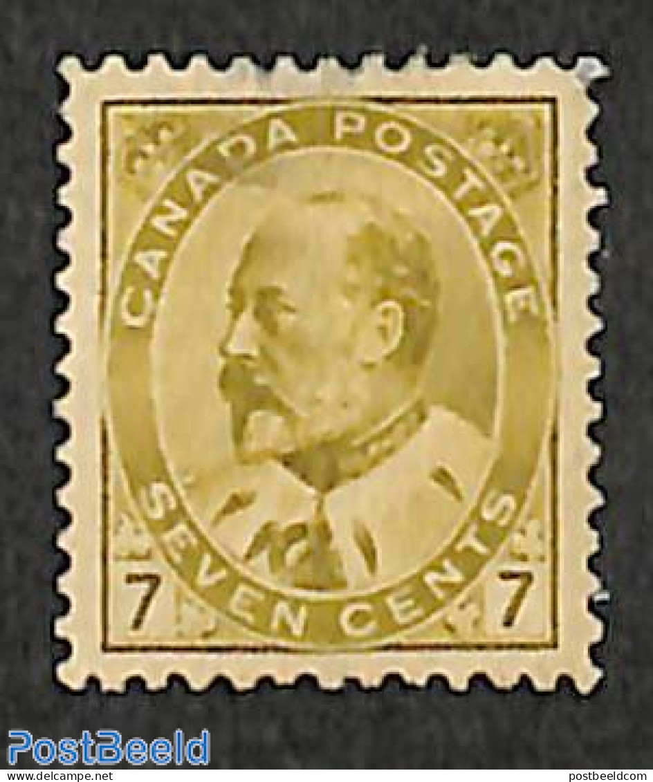 Canada 1903 7c, Yellowolive, Stamp Out Of Set, Unused (hinged) - Nuevos