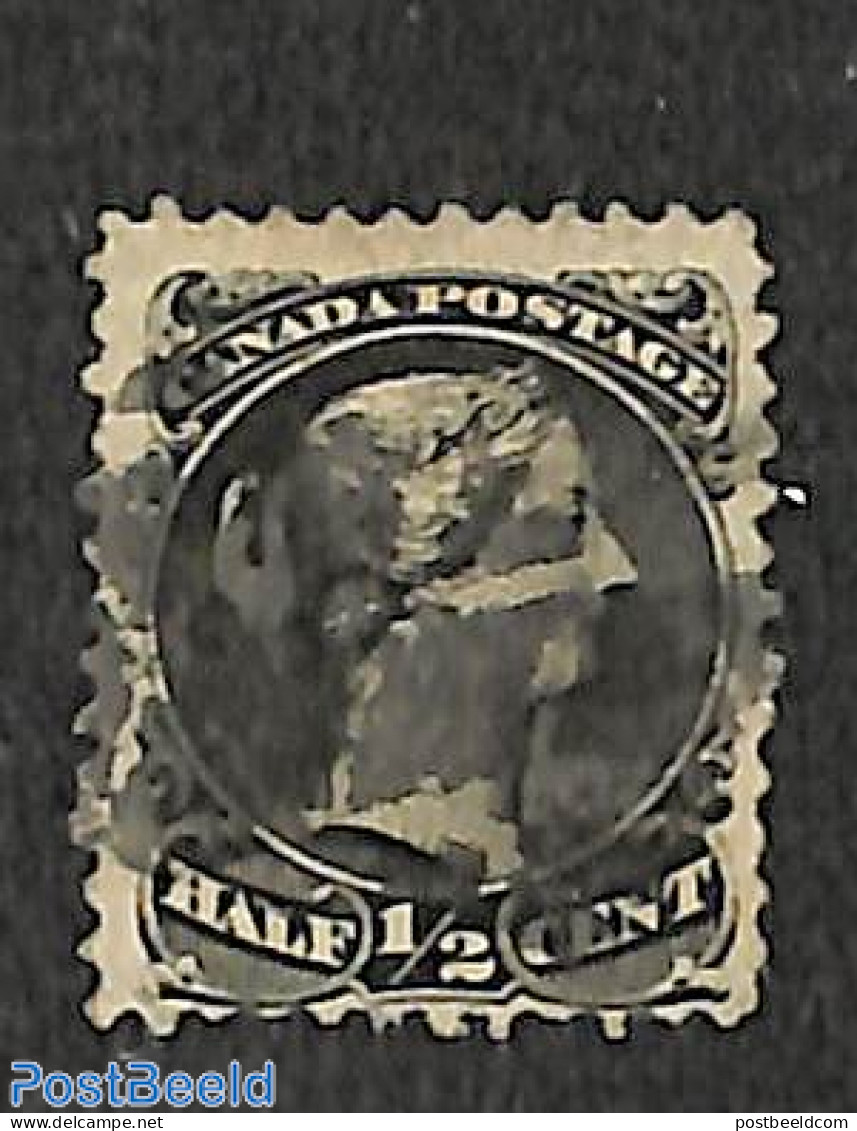 Canada 1868 1/2c, Perf. 12, Used, Thin Paper Variant, Used Stamps - Usati