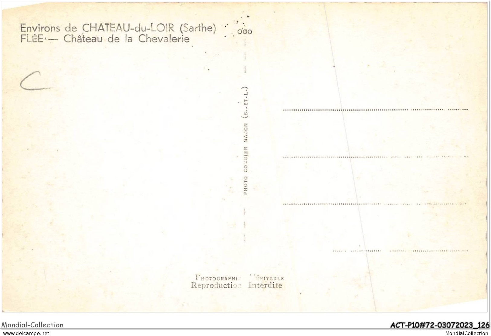 ACTP10-72-0985 - CHATEAU-DU-LOIR - FLEE - Château De La Chevalerie - Chateau Du Loir