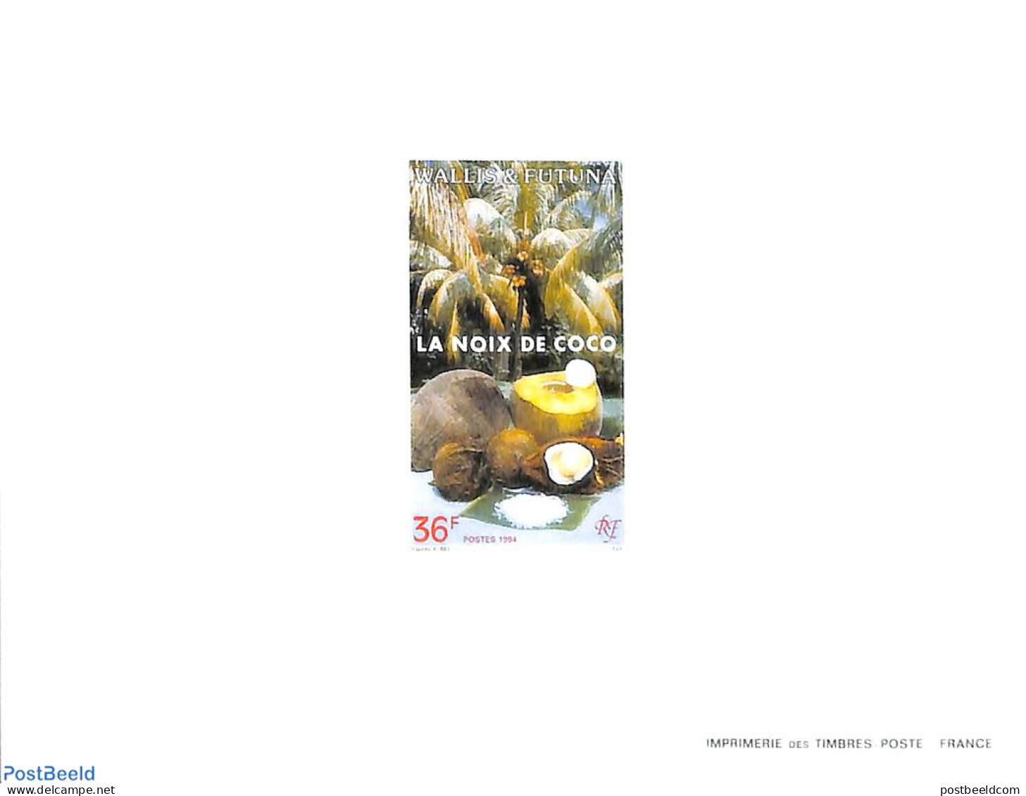 Wallis & Futuna 1994 Coconuts 1v,  Epreuve De Luxe, Mint NH, Nature - Fruit - Trees & Forests - Fruit