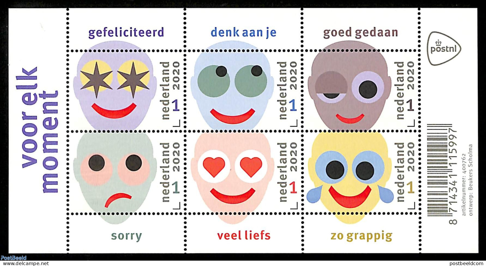 Netherlands 2020 For Every Moment 6v M/s, Mint NH, Various - Greetings & Wishing Stamps - Ongebruikt