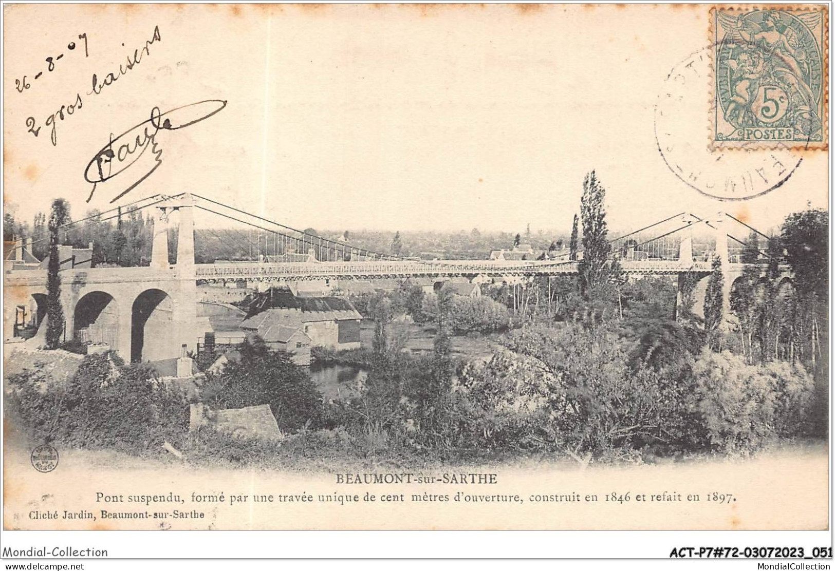 ACTP7-72-0623 - BEAUMONT-SUR-SARTHE - Le Pont Suspendu - Beaumont Sur Sarthe