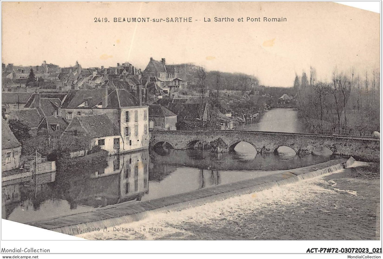 ACTP7-72-0608 - BEAUMONT-SUR-SARTHE - La Sarthe Et Pont Romain - Beaumont Sur Sarthe