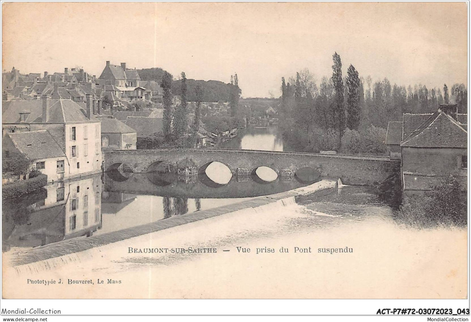 ACTP7-72-0619 - BEAUMONT-SUR-SARTHE - Vue Prise Du Pont Suspendu - Beaumont Sur Sarthe