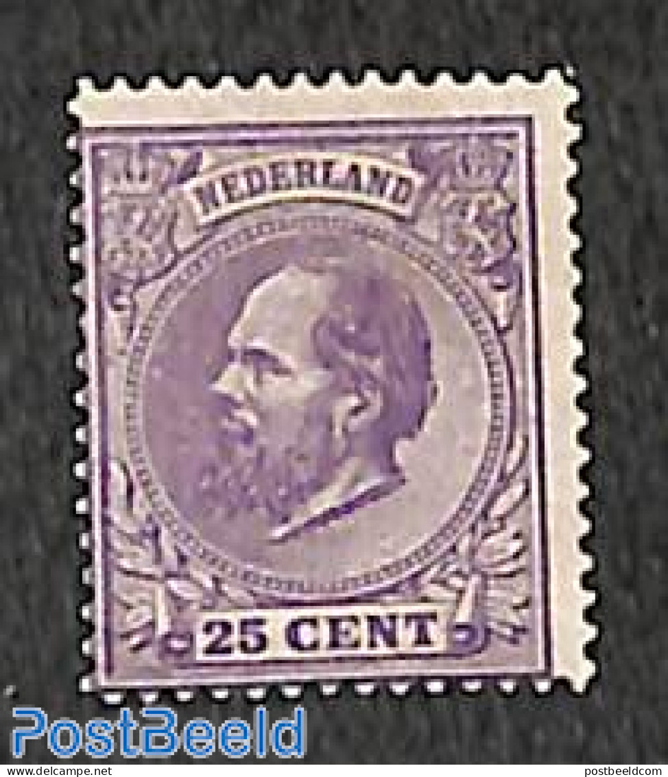 Netherlands 1872 25c, Perf. 14, Unused Without Gum, Unused (hinged) - Nuevos