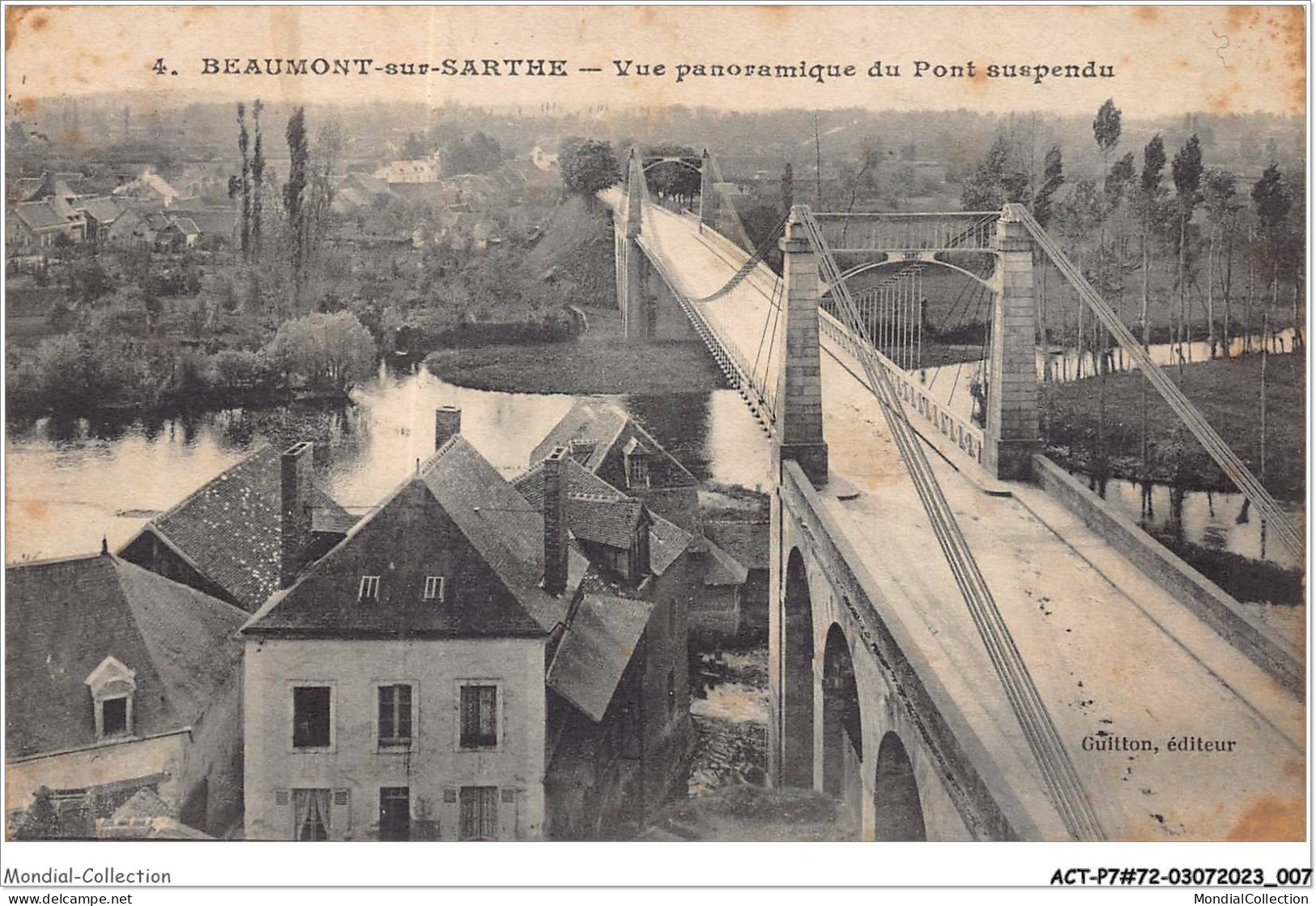 ACTP7-72-0601 - BEAUMONT-SUR-SARTHE - Vue Panoramique Du Pont Suspendu - Beaumont Sur Sarthe