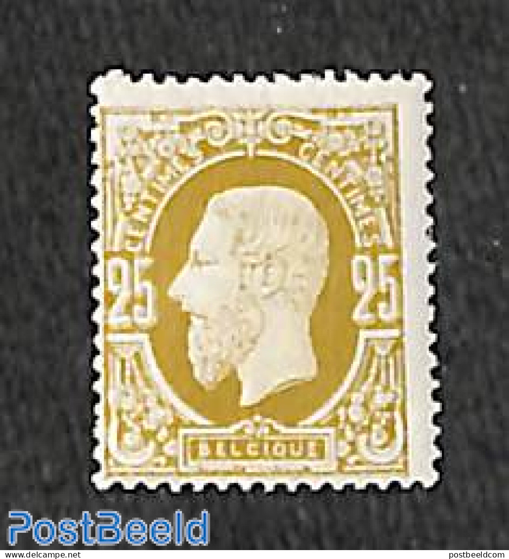 Belgium 1889 25c, Oliveyellow, Perf. 15, Stamp Out Of Set, Mint NH - Ungebraucht