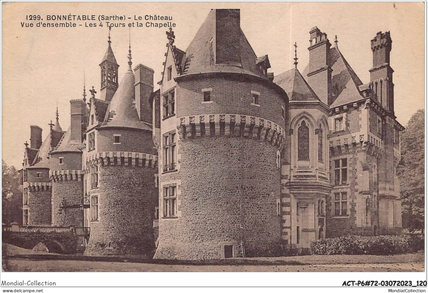 ACTP6-72-0555 - BONNETABLE - Le Château - Vue D'ensemble - Les 4 Tours Et La Chapelle - Bonnetable