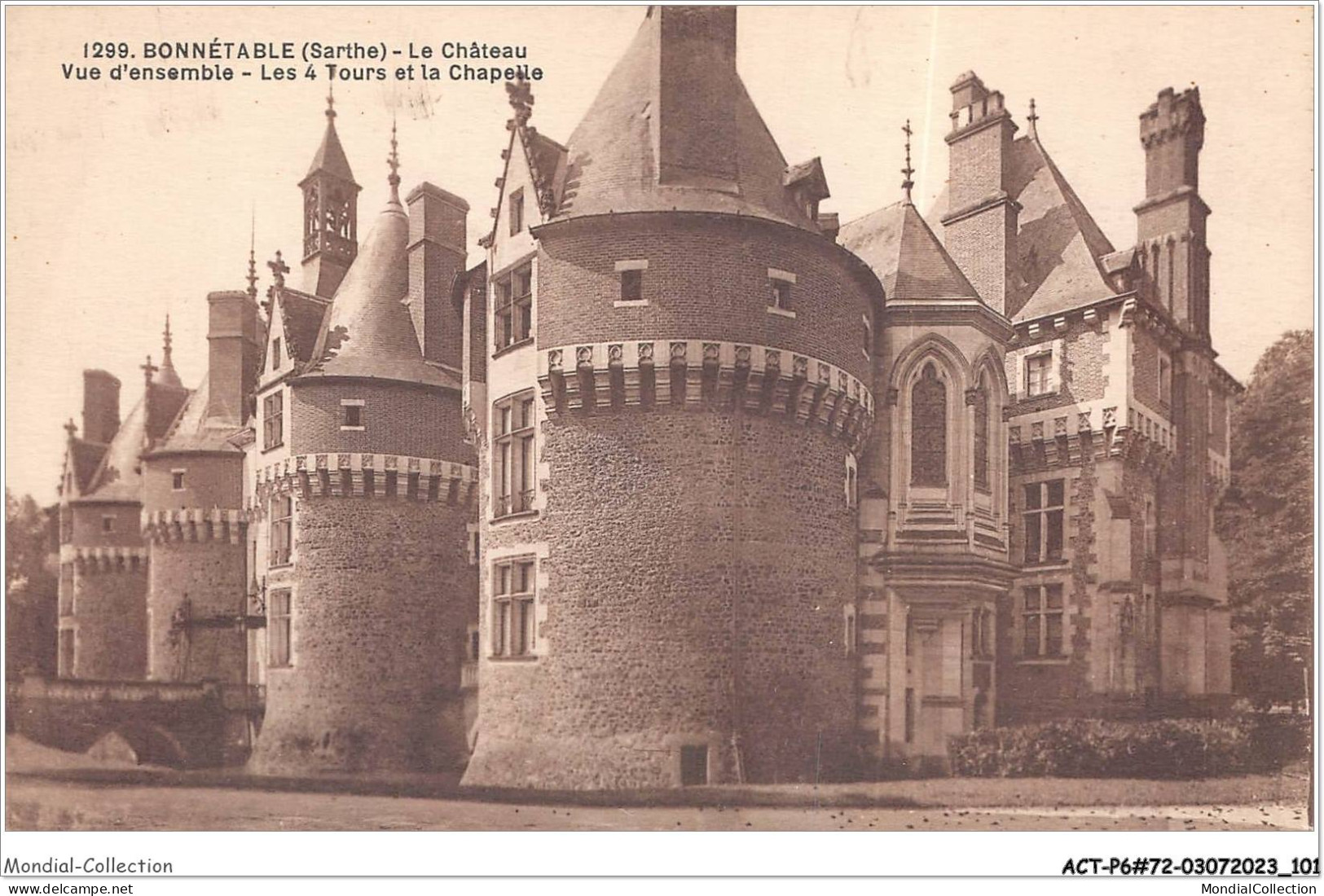 ACTP6-72-0545 - BONNETABLE - Le Château - Vue D'ensemble - Les 4 Tours Et La Chapelle  - Bonnetable