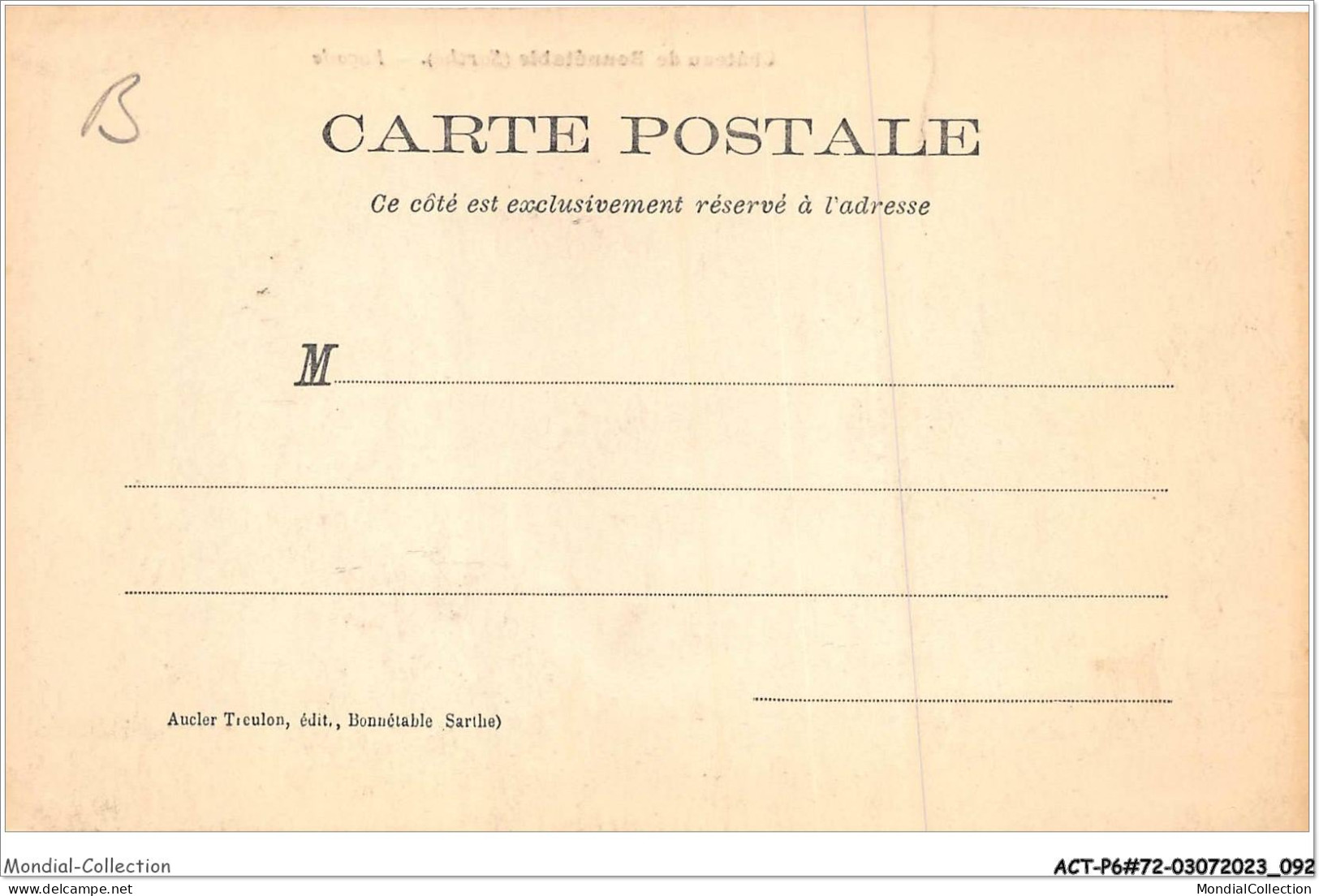 ACTP6-72-0540 - BONNETABLE - Le Château - Façade - Bonnetable