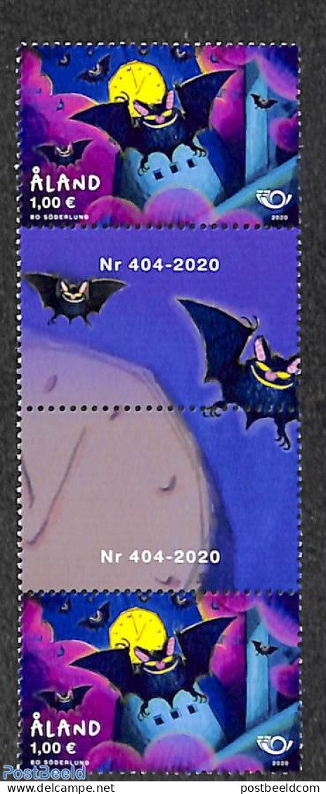 Aland 2020 Norden, Bats 1v, Gutterpair, Mint NH, History - Nature - Europa Hang-on Issues - Bats - Ideas Europeas