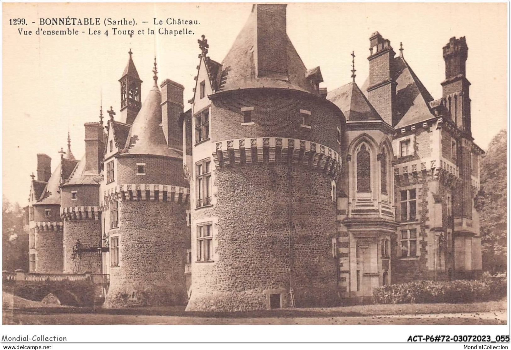 ACTP6-72-0522 - BONNETABLE - Le Château - Vue D'ensemble - Les 4 Tours Et La Chapelle - Bonnetable