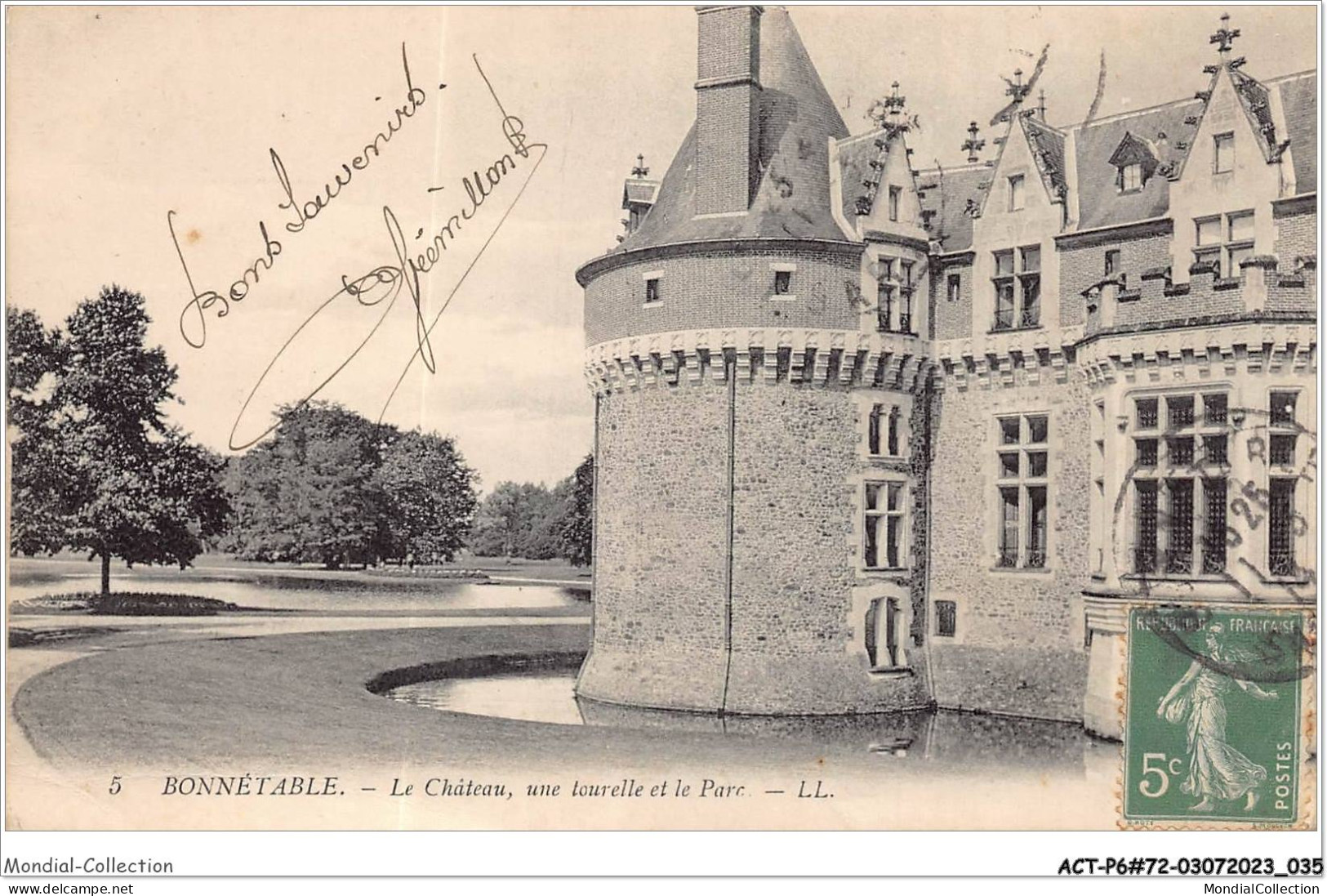 ACTP6-72-0512 - BONNETABLE - Le Château - Une Tourelle Et Le Parc - Bonnetable