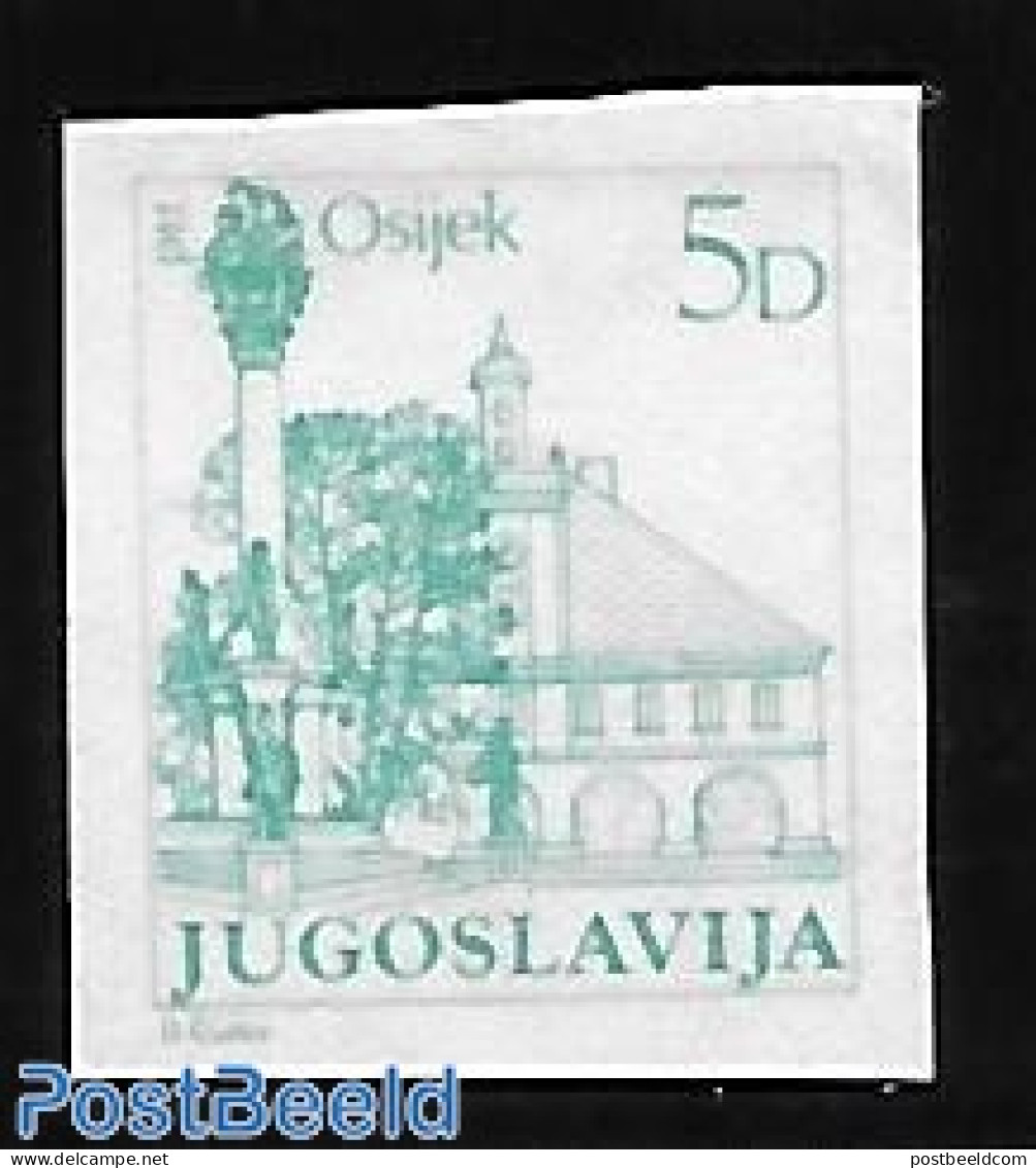 Yugoslavia 1983 Imperforated And With Certificate, Mint NH, Art - Castles & Fortifications - Nuevos