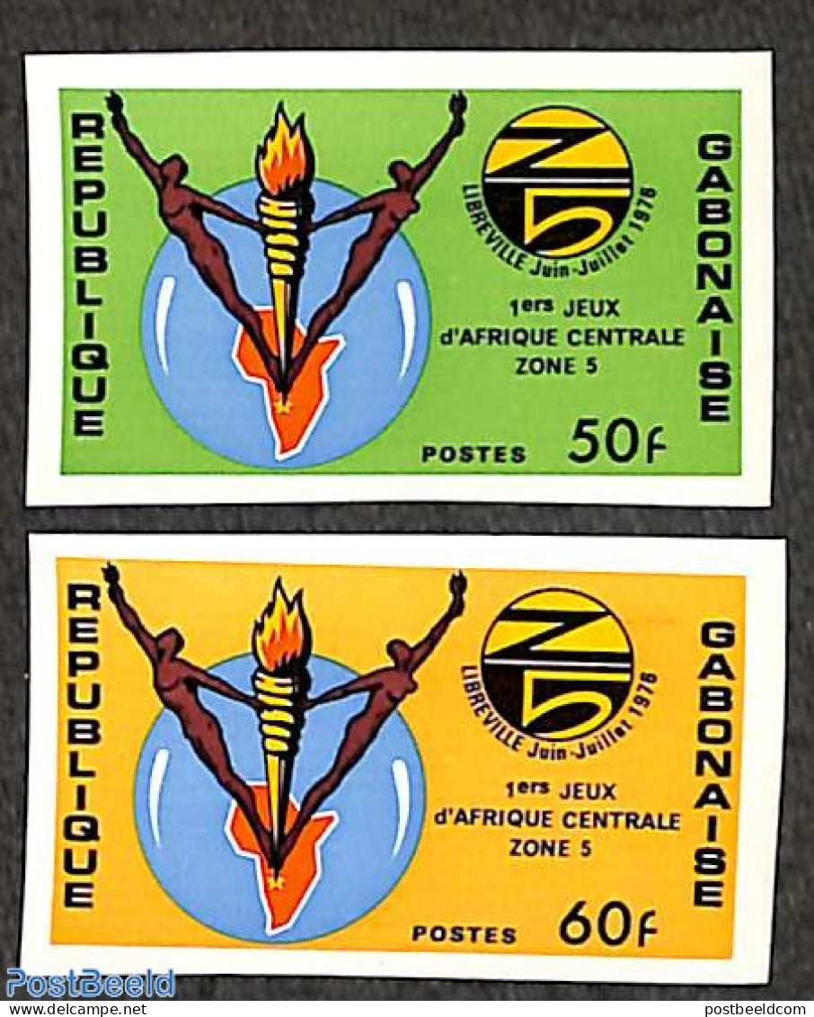 Gabon 1976 Central African Games 2v, Imperforated, Mint NH, Sport - Sport (other And Mixed) - Nuevos