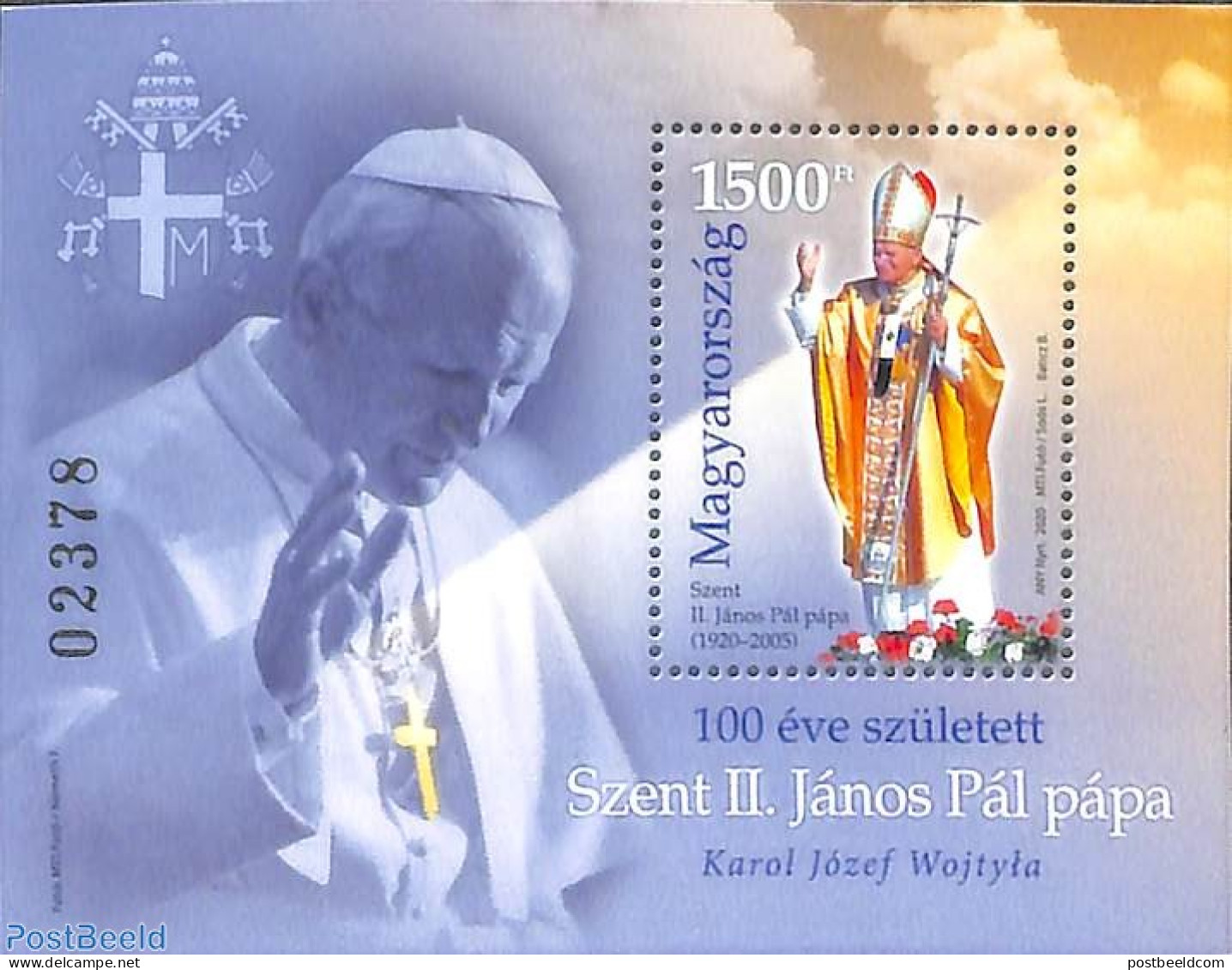 Hungary 2020 Pope John Paul II S/s, Mint NH, Religion - Pope - Ongebruikt