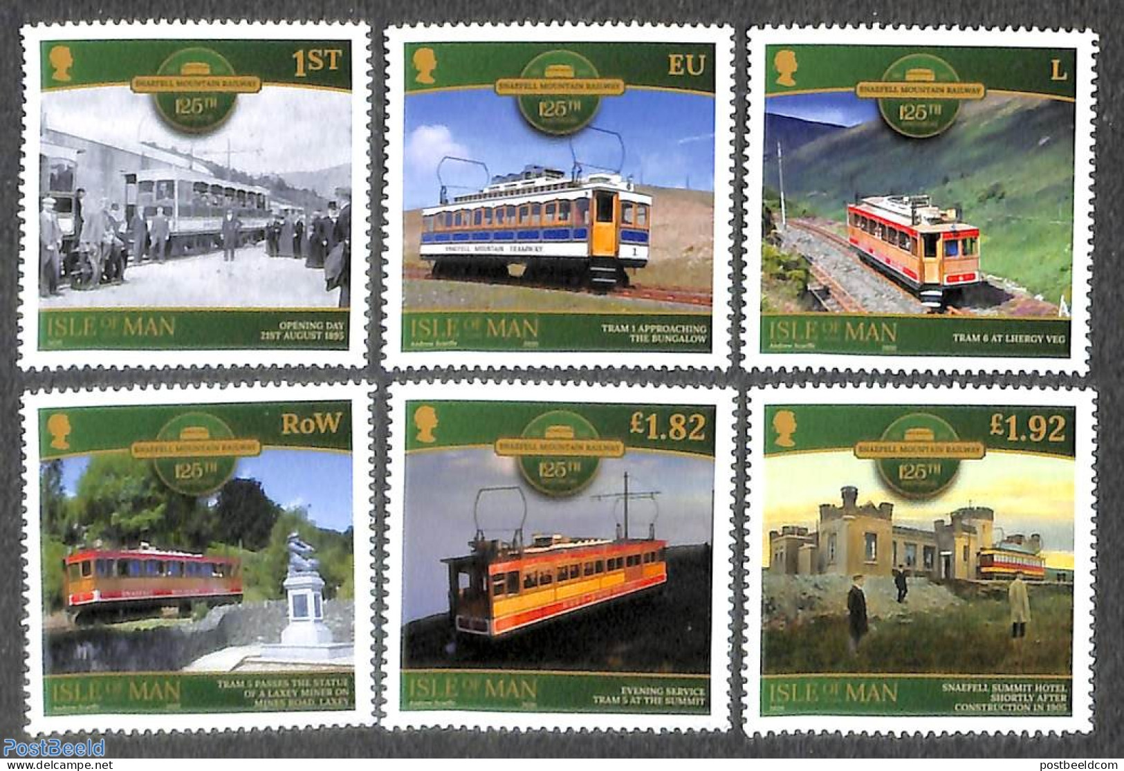 Isle Of Man 2020 Snaeffell Mountain Railway 6v, Mint NH, Transport - Railways - Trams - Eisenbahnen