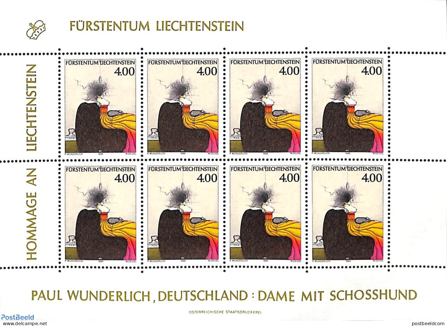 Liechtenstein 1995 Paul Wunderlich M/s, Mint NH, Art - Modern Art (1850-present) - Paintings - Unused Stamps