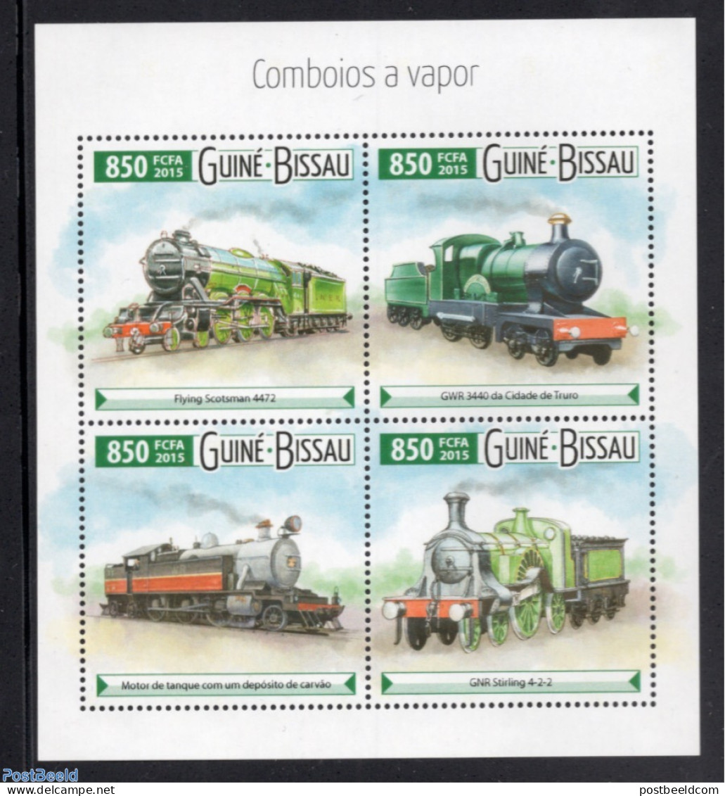 Guinea Bissau 2015 Railways 1 S/s, Mint NH, Transport - Railways - Trenes