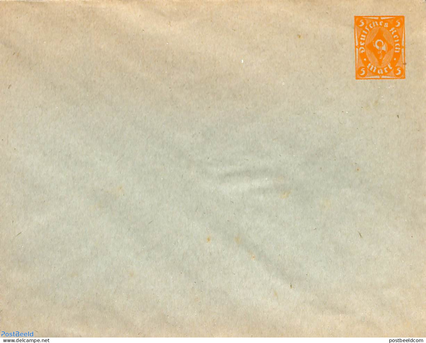 Germany, Empire 1922 Envelope 5mark, Unused Postal Stationary - Covers & Documents