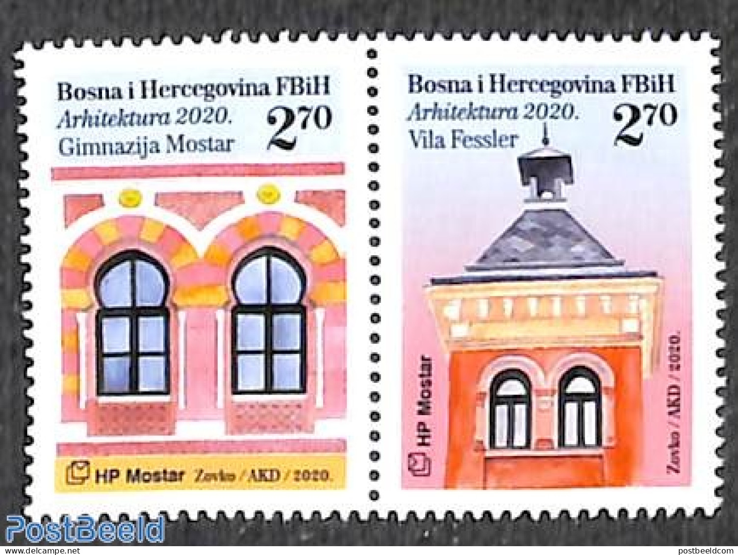 Bosnia Herzegovina - Croatic Adm. 2020 Architecture 2v [:], Mint NH, Art - Architecture - Bosnien-Herzegowina