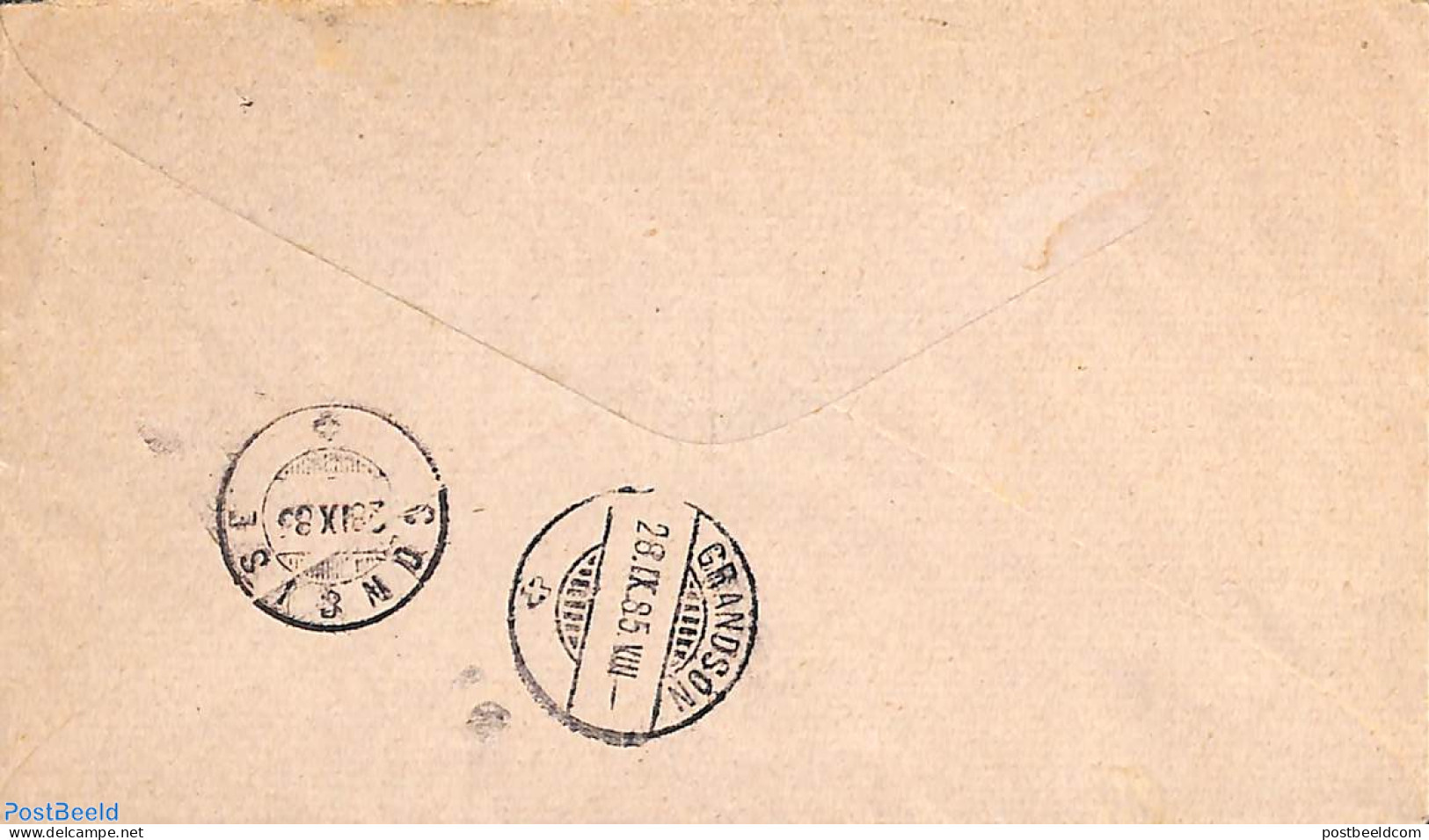 Switzerland 1885 Envelope 10c From PROVENCE To GRANDSON, Used Postal Stationary - Covers & Documents