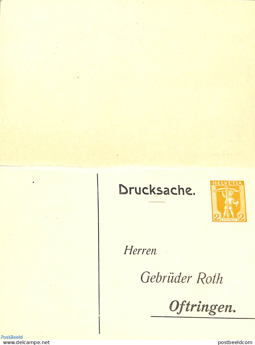 Switzerland 1907 Private Reply Paid Postcard 10/2c, Gebr. Roth Oftringen, Unused Postal Stationary - Briefe U. Dokumente