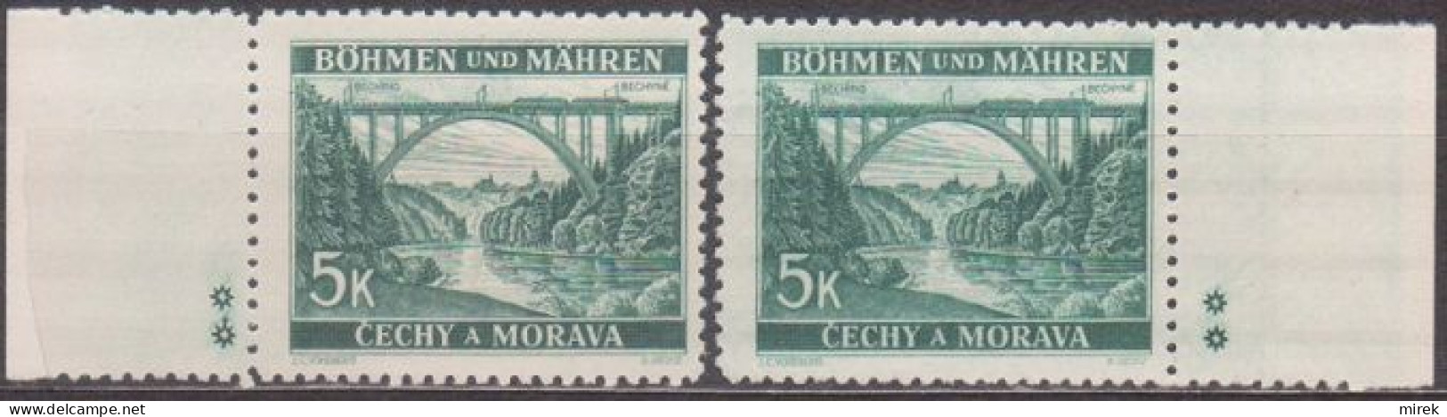 022/ Pof. 45, Dark Blue-green; Border Stamps, Plate Mark ** - Neufs