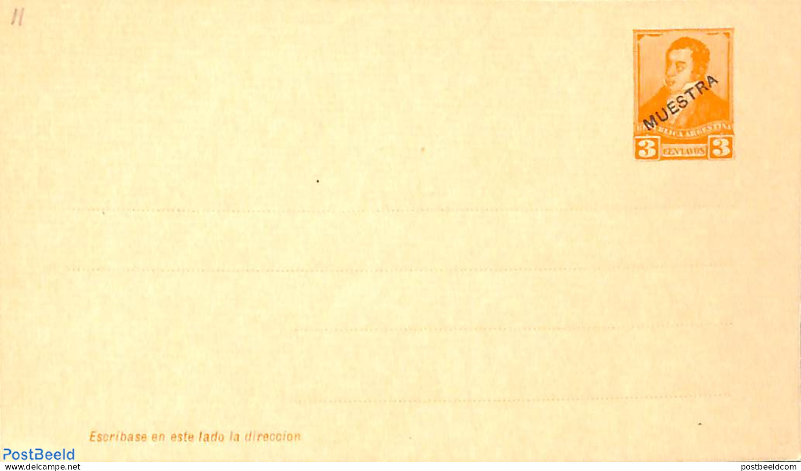 Argentina 1892 Postcard 3c MUESTRA, Unused Postal Stationary - Covers & Documents