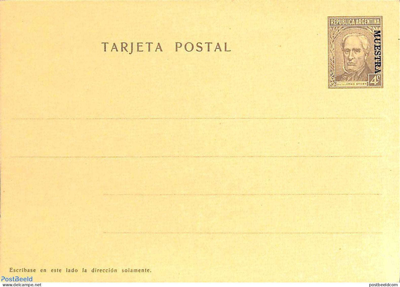 Argentina 1936 Postcard 4c MUESTRA, Unused Postal Stationary - Cartas & Documentos