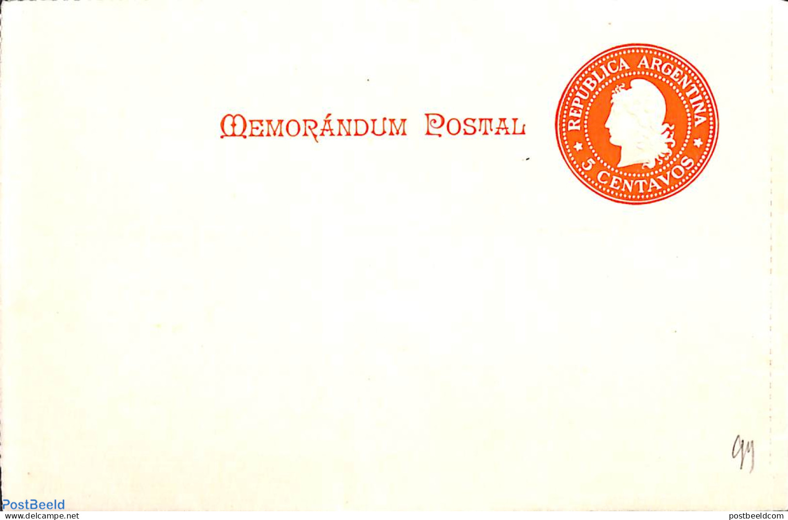 Argentina 1899 Envelope 5c, Unused Postal Stationary - Cartas & Documentos