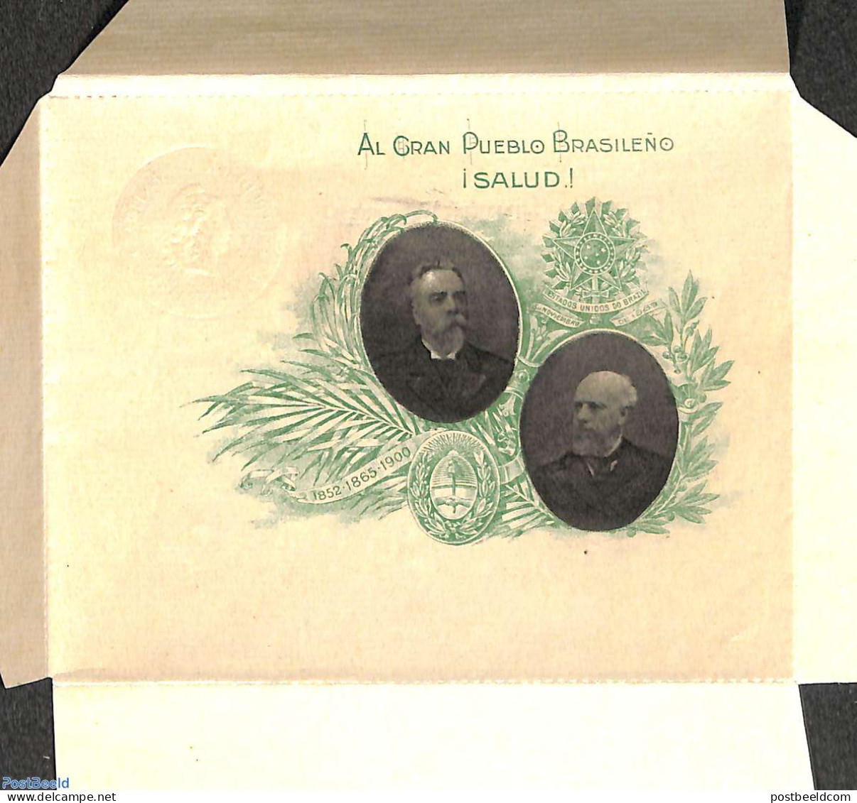 Argentina 1900 Letter Sheet 5c Memorandum Postal, Unused Postal Stationary, Stamps On Stamps - Brieven En Documenten