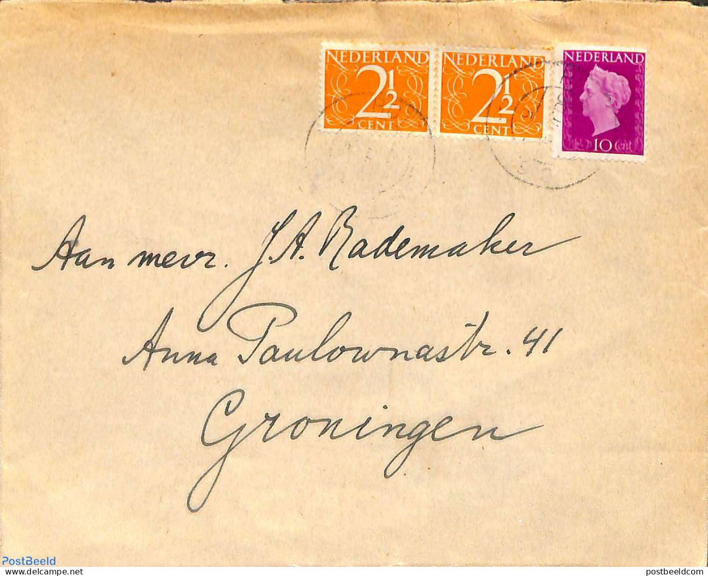 Netherlands 1948 Letter From Rotterdam To Groningen, Postal History - Cartas & Documentos