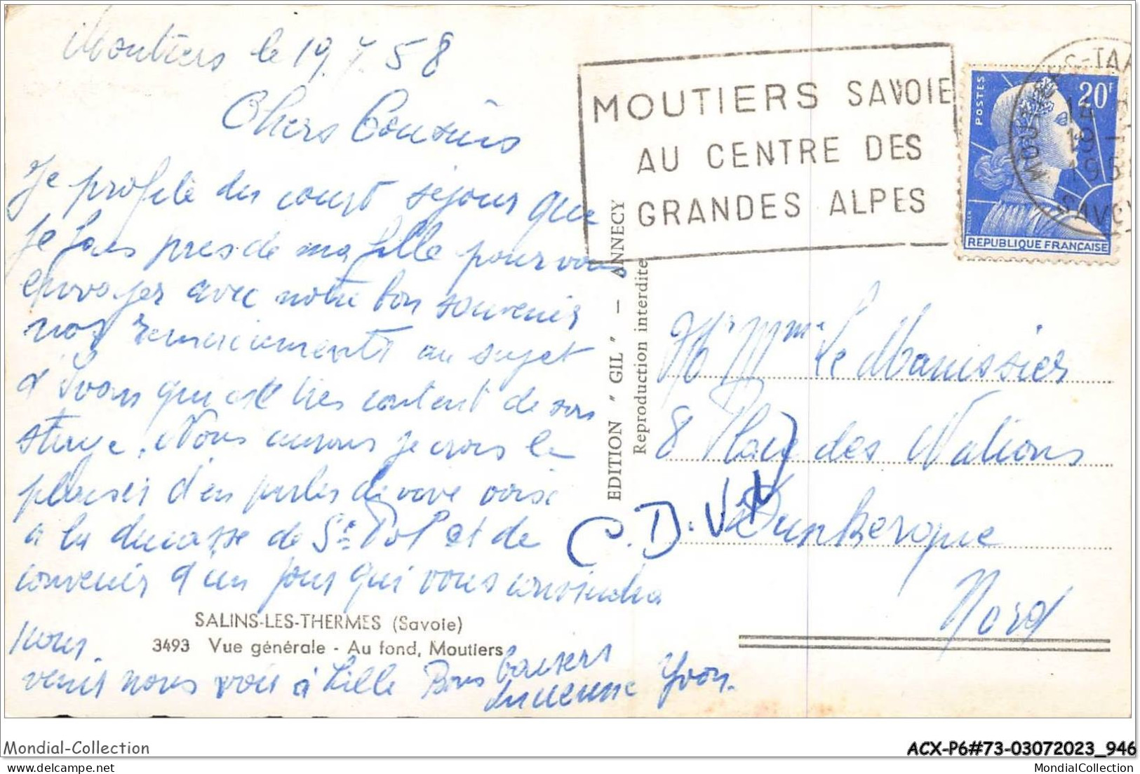 ACXP6-73-0476 - MOUTIERS - SALINS-LES-THERMES - Vué Générale - Au Fond Moutiers - Moutiers