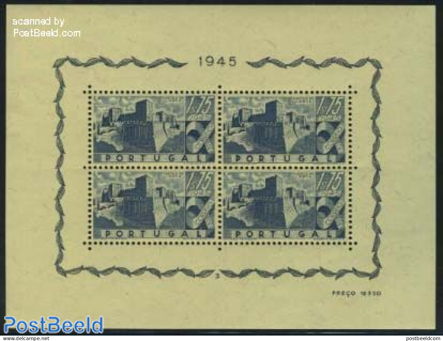 Portugal 1946 Castles S/s, Unused (hinged), Art - Castles & Fortifications - Unused Stamps