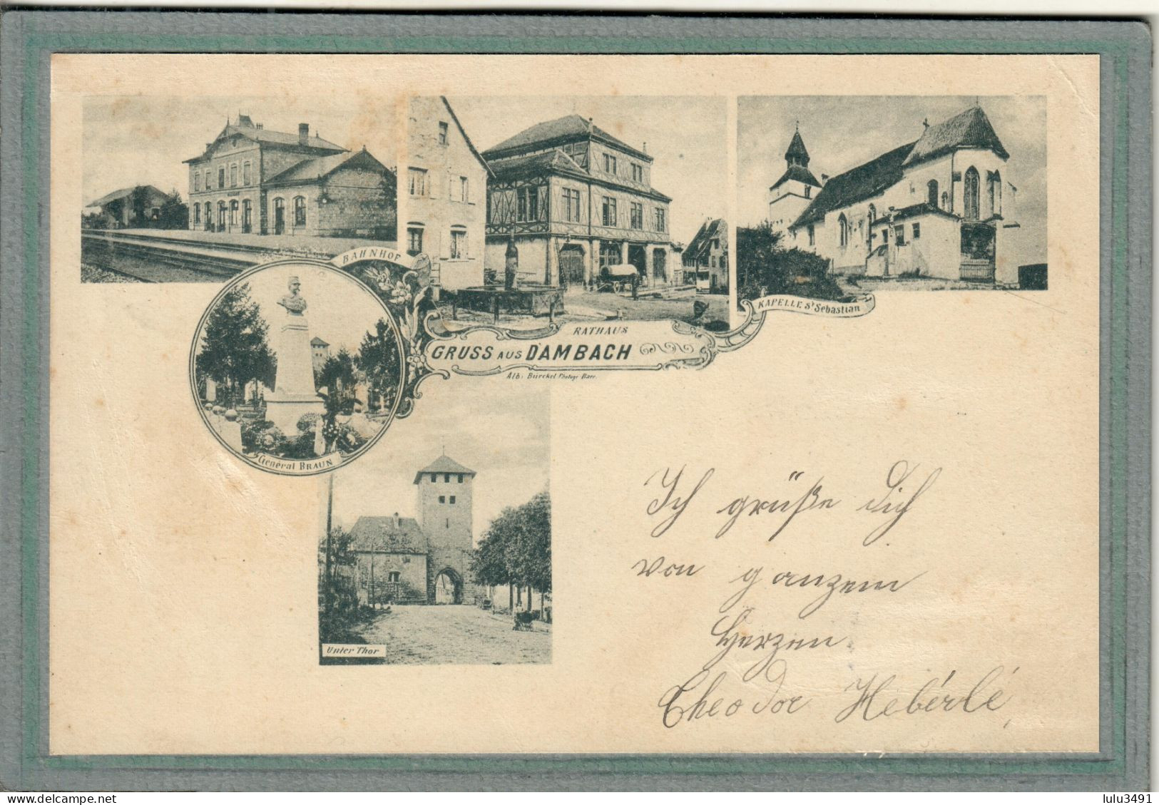 CPA (67) DAMBACH-la-VILLE - Carte GRUSS Multivues De 1912 - Dambach-la-ville