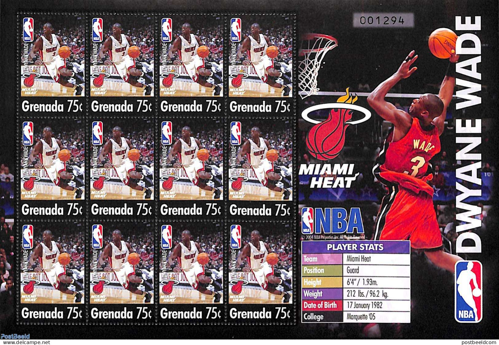 Grenada 2005 Dwyane Wade M/s, Mint NH, Sport - Basketball - Basketball