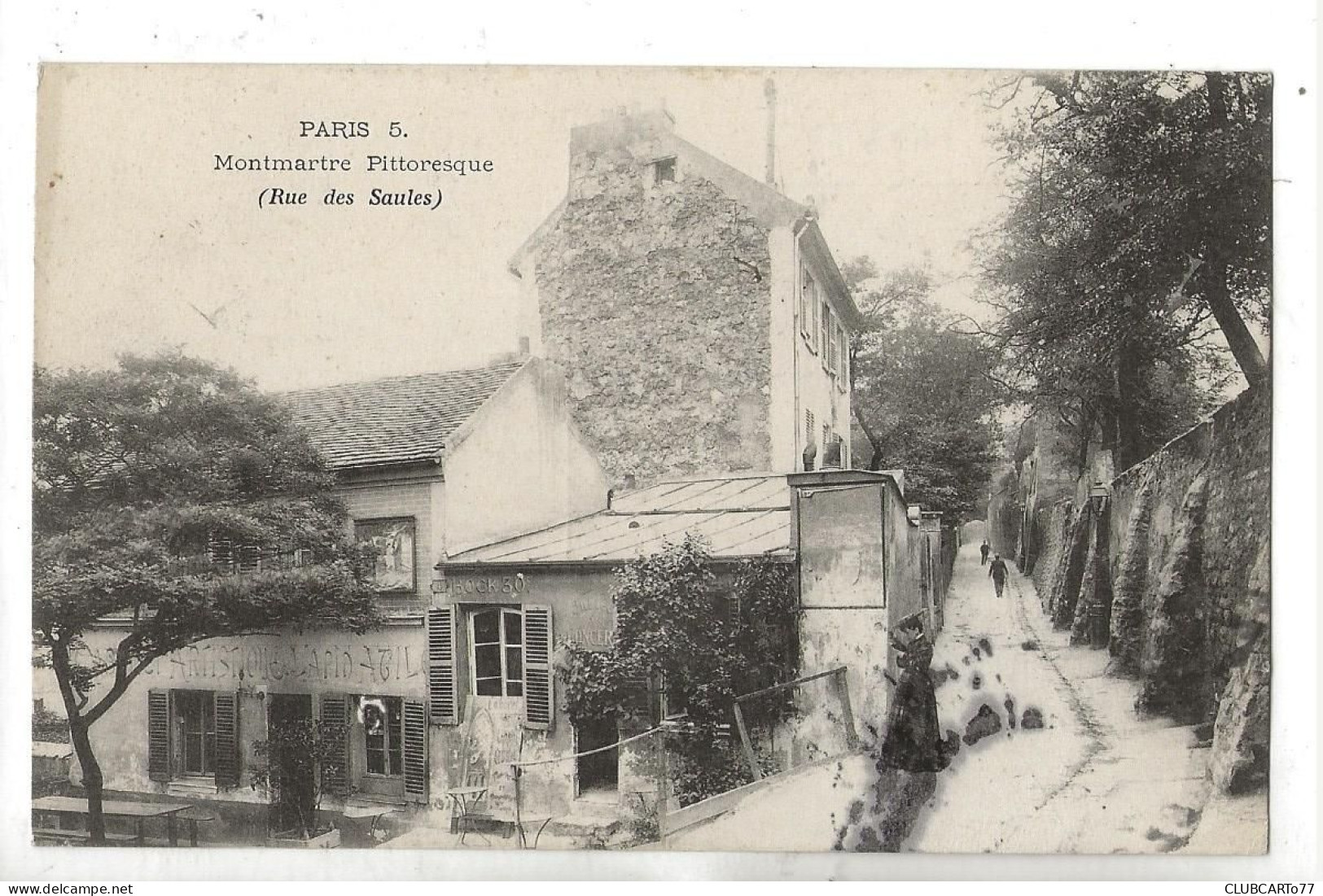 Paris 18 ème Arr (75) : La Rue Des Saules Pris Du Cabaret Du Lapin Agile De Montmartre En 1906 (animé) PF - Arrondissement: 18